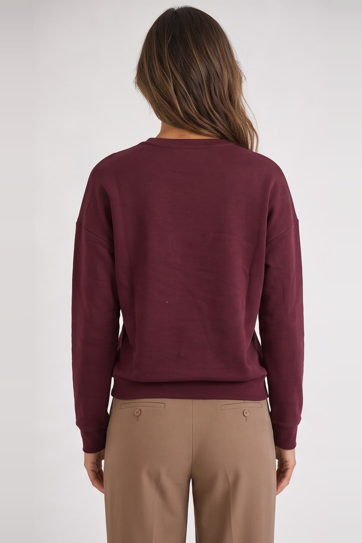 Taş Detaylı Sweatshirt Bordo — görsel 3