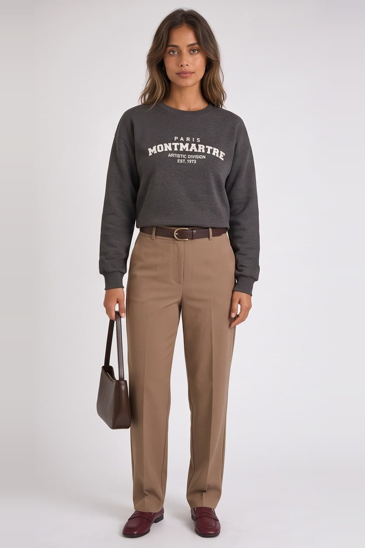 Baskılı Sweatshirt Antrasit — görsel 2