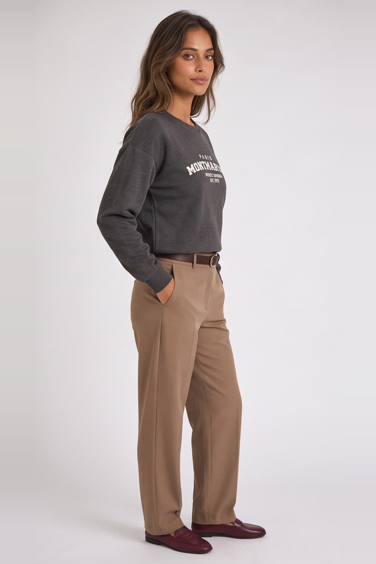 Baskılı Sweatshirt Antrasit — görsel 4
