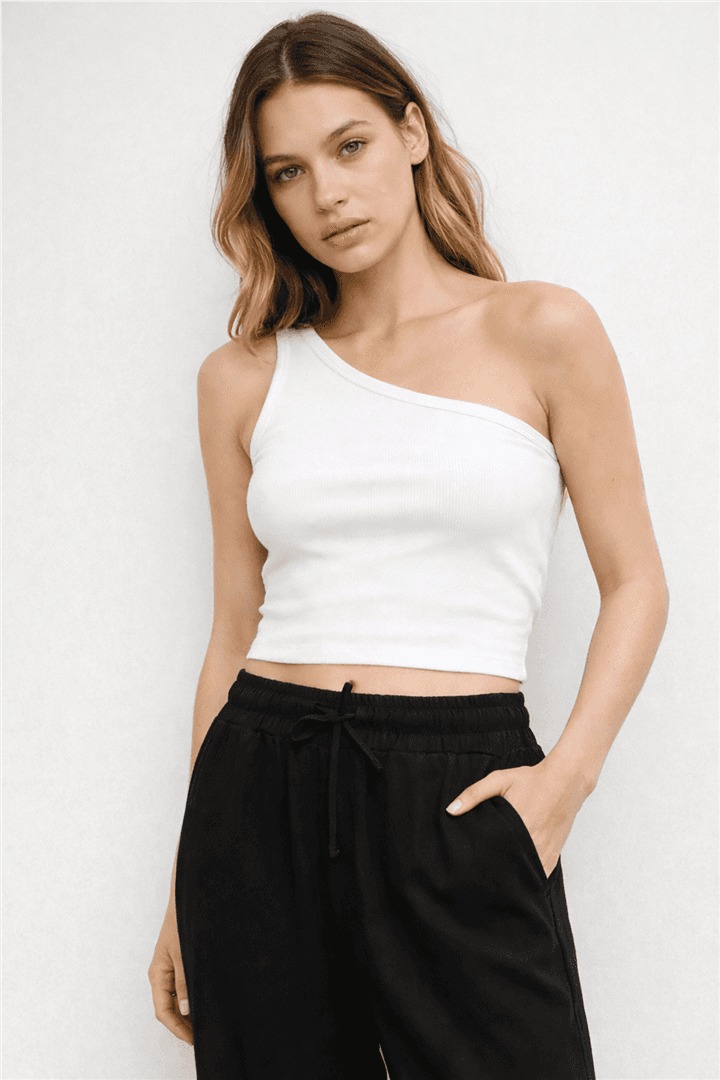 Geniş Paça Keten Pantolon Siyah — görsel 3