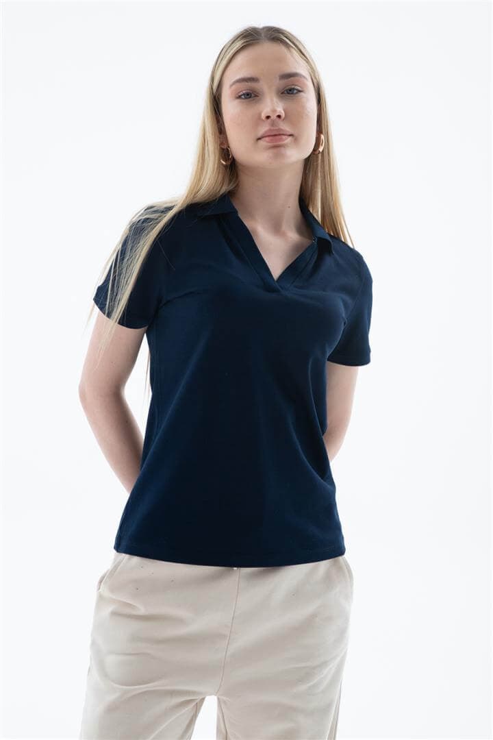 Polo V Yaka T-Shirt Lacivert