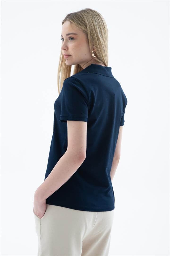 Polo V Yaka T-Shirt Lacivert — görsel 3