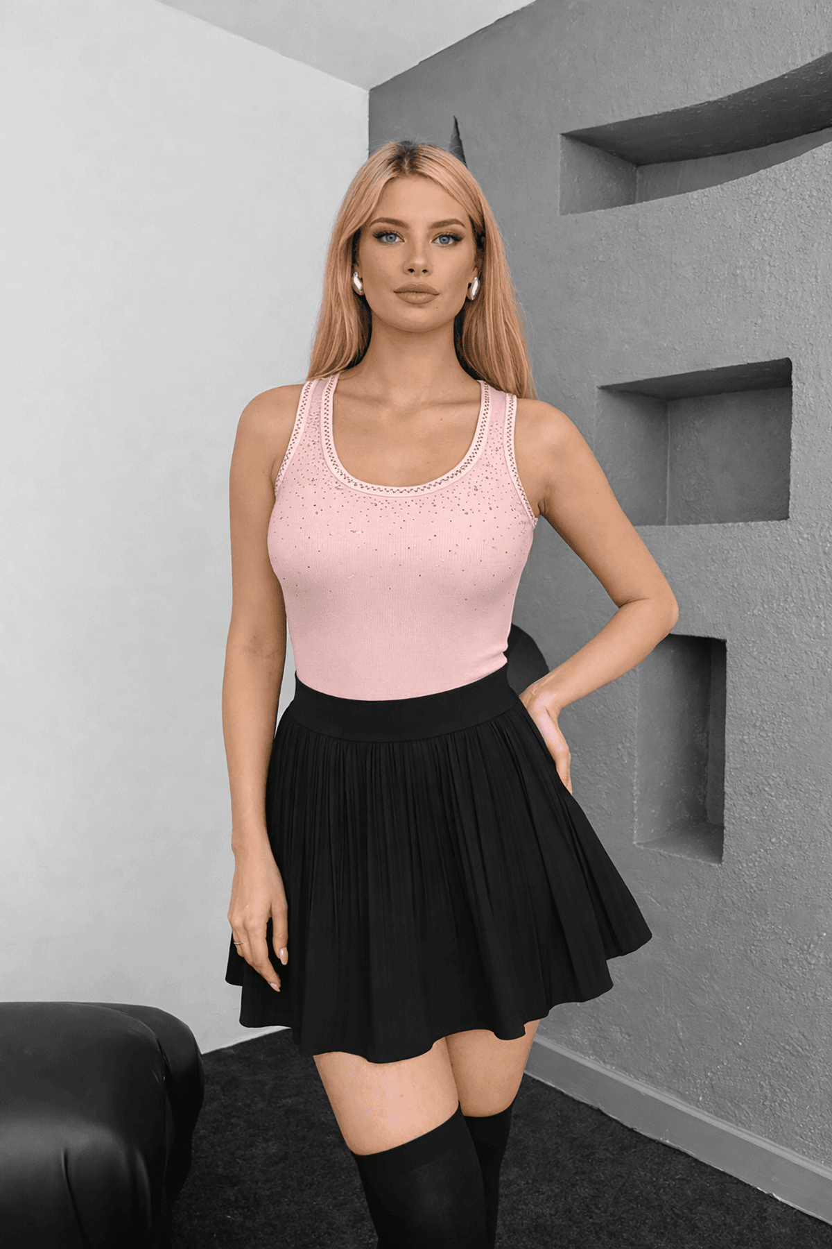 Taşlı Atlet Pembe — görsel 4